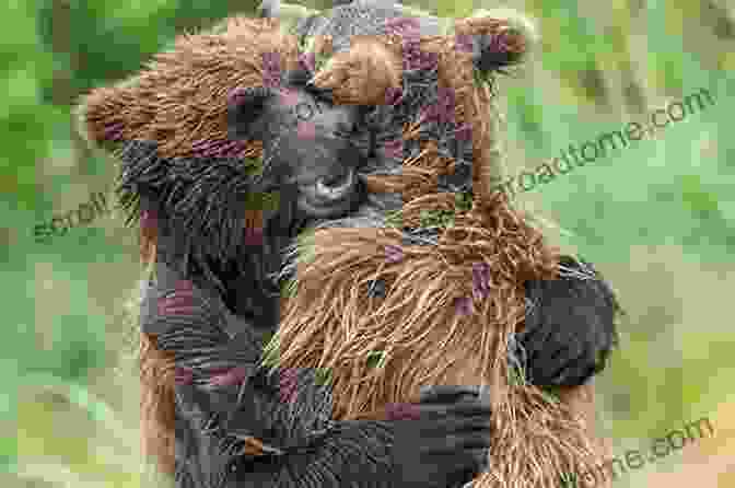 A Majestic Bear Embracing Its Cub In The Wilderness. Big Bear Hug (Life In The Wild)