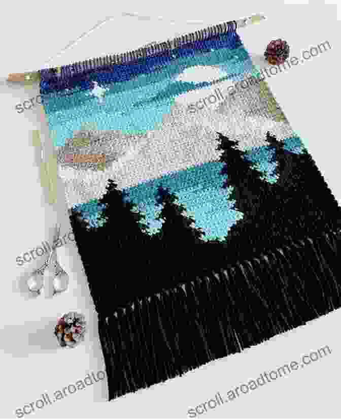 A Tapestry Crochet Wall Hanging Featuring An Abstract Landscape Design. More Tapestry Crochet: Digital Carol Ventura