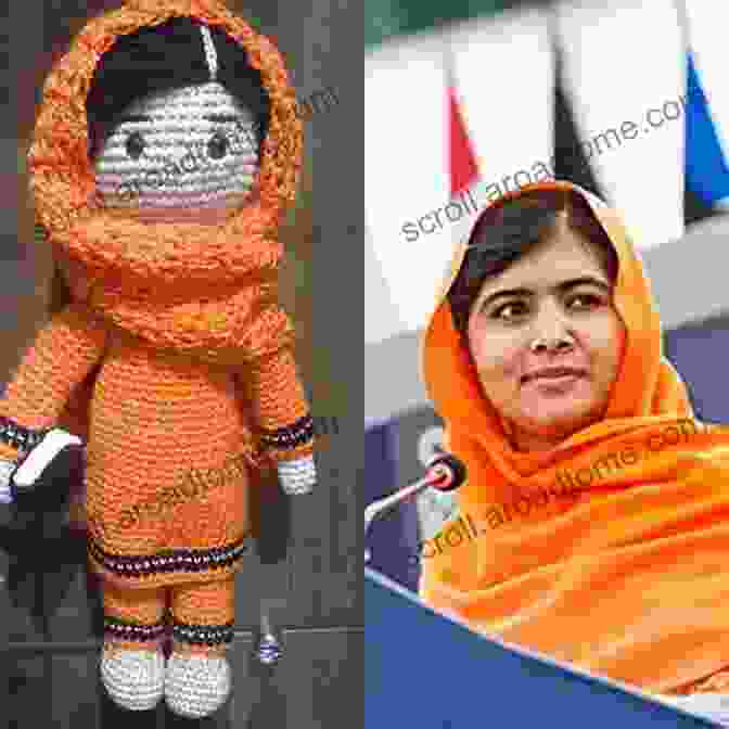 Amigurumi Of Malala Yousafzai, Holding A Book And A Pen. Crochet Iconic Women: Amigurumi Patterns For 15 Women Who Changed The World (Crochet Iconic Women 1)