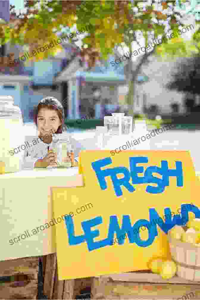 Ava Mae Proudly Standing Behind Her Lemonade Stand, Smiling And Holding A Pitcher Of Lemonade. Ava Mae Own A Lemonade Stand