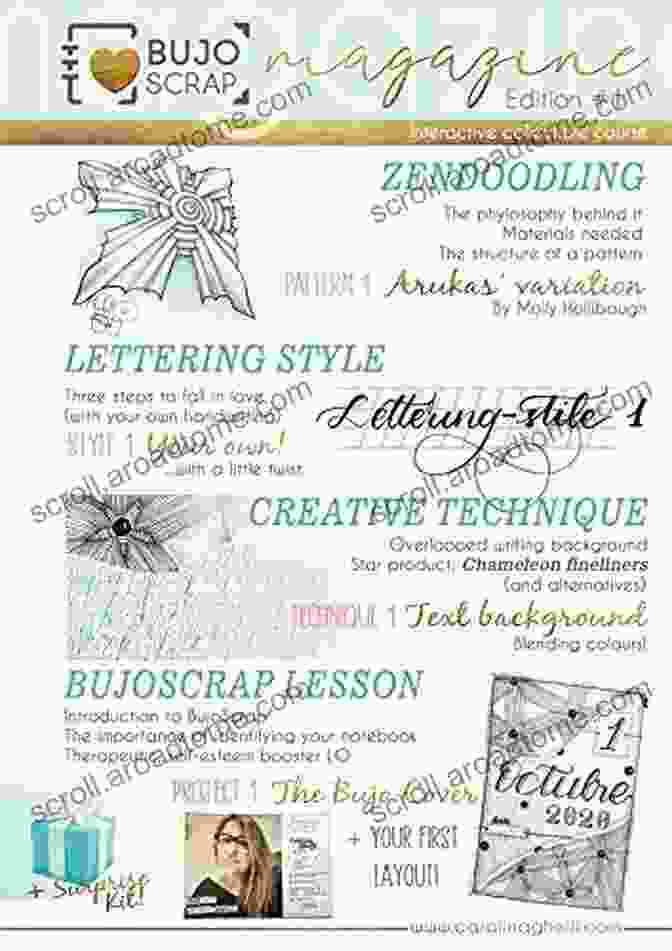 Creative Techniques In Bujoscrap Magazine Edition The BujoScrap Magazine Edition 1 (Lettering Zendoodling Creative Techniques Bullet Journaling Simplified Scrapbooking): It Includes The Access To Printables (BujoScrap Magazine Course)