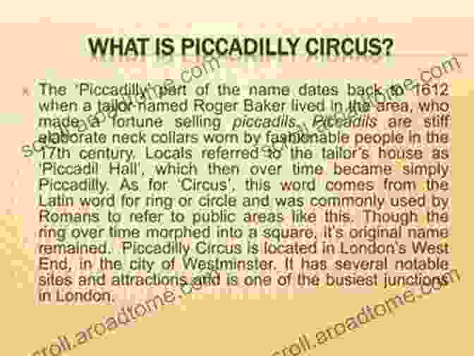 Piccadilly Circus, Named After A 17th Century Tailor. The Of London Place Names