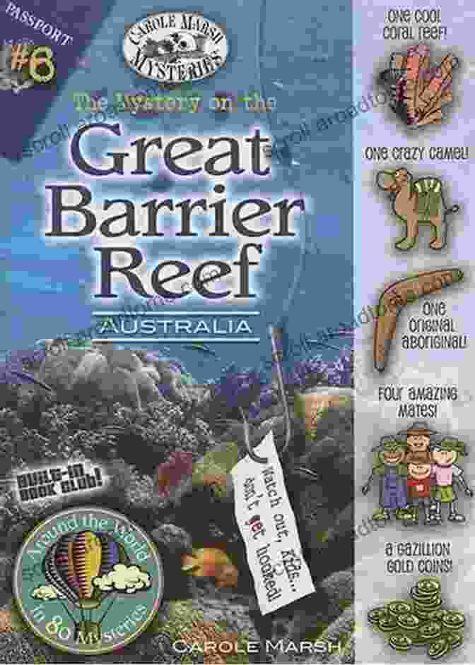 The Captivating Cover Art For The Mystery On The Great Barrier Reef, Showcasing A Treasure Chest Amidst Vibrant Coral And Curious Marine Creatures The Mystery On The Great Barrier Reef: Australia (Around The World In 80 Mysteries 6)